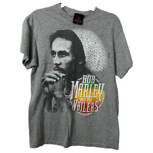 Bob Marley and The Wailers Gray Short Sleeve Shirt Size M 2011 Zion T-shirt A17